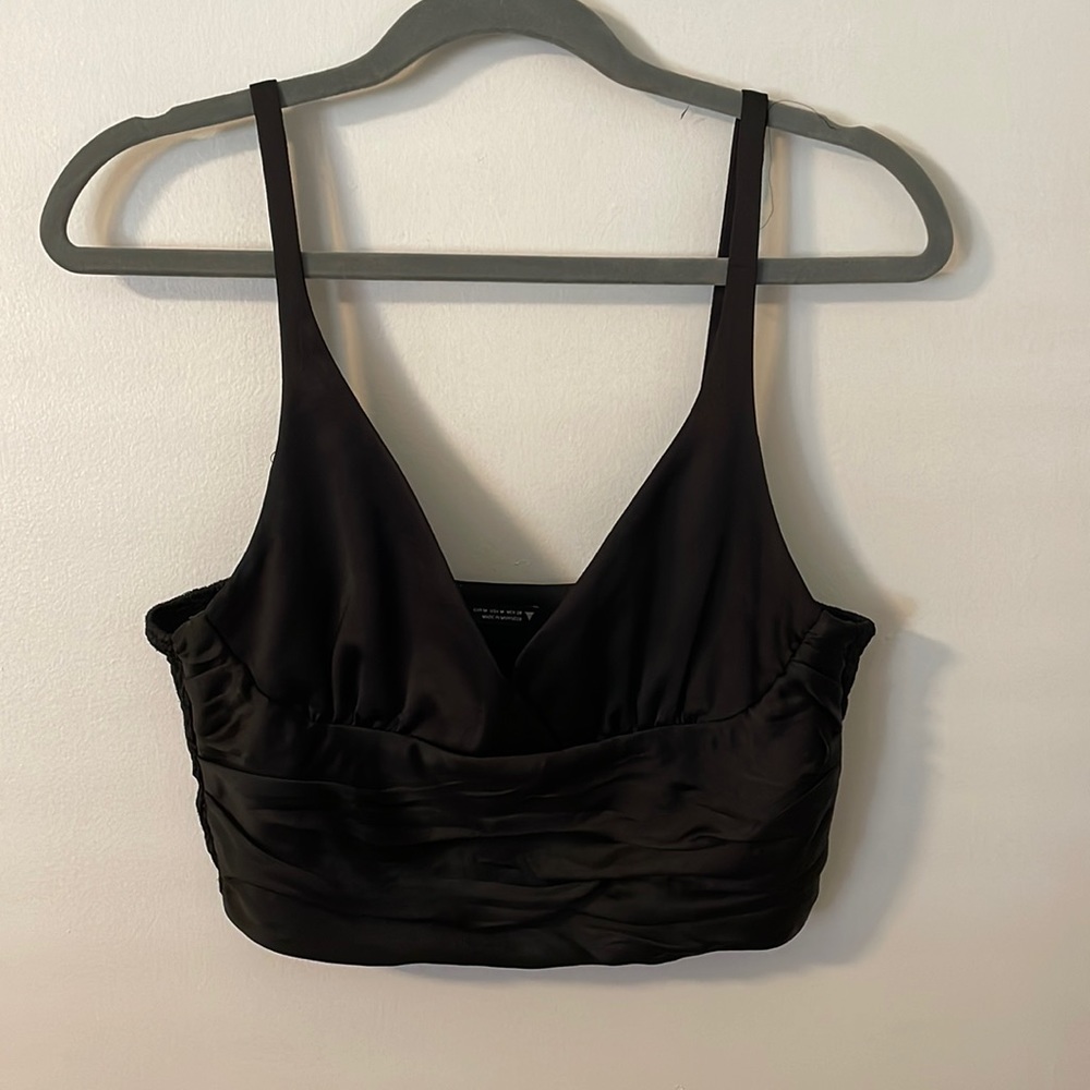 Zara satin black top